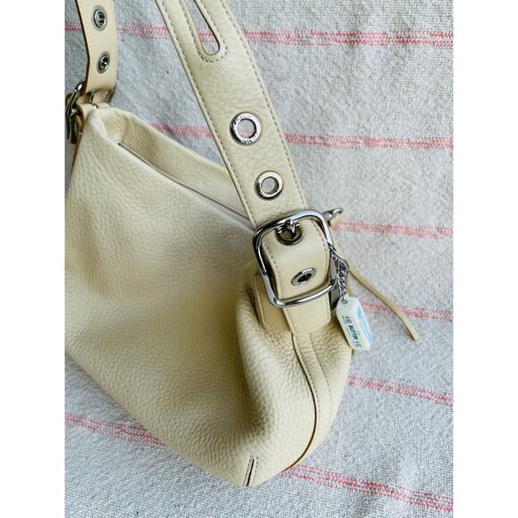 Y2K Coach 1429 Pebbled Leather Hobo Shoulder Bag Butter Yellow - Picture 9 of 11